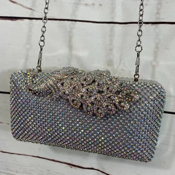 Fawziya Designer Rhinestone Peacock Glamour Shoulder Handbag ~ NWOT - Picture 8 of 13